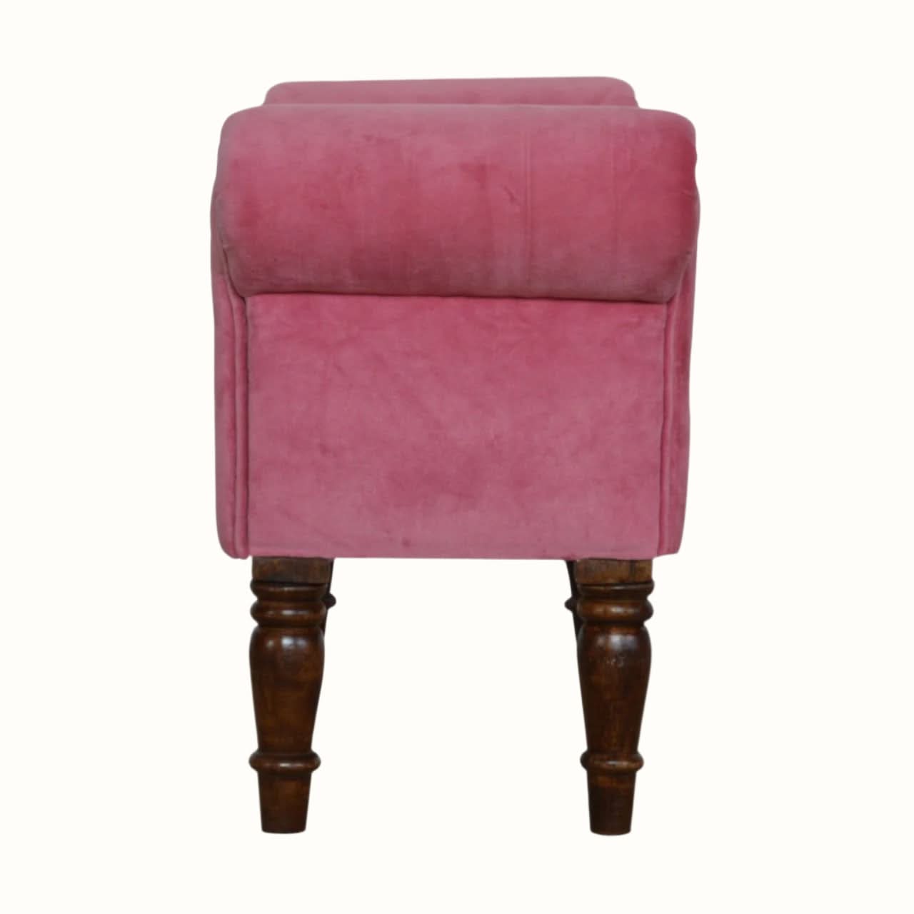 Bokel Home Bench Mineo Velvet Bench - Rose Pink/Walnut