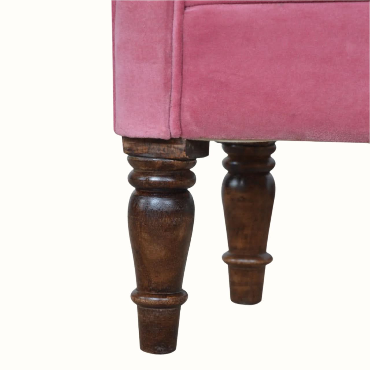 Bokel Home Bench Mineo Velvet Bench - Rose Pink/Walnut
