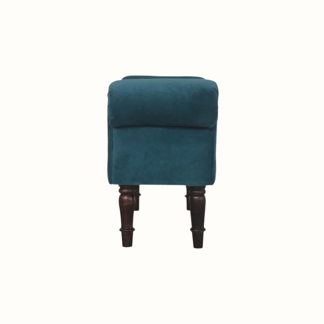 Bokel Home Bench Mineo Velvet Bench - Teal/Walnut
