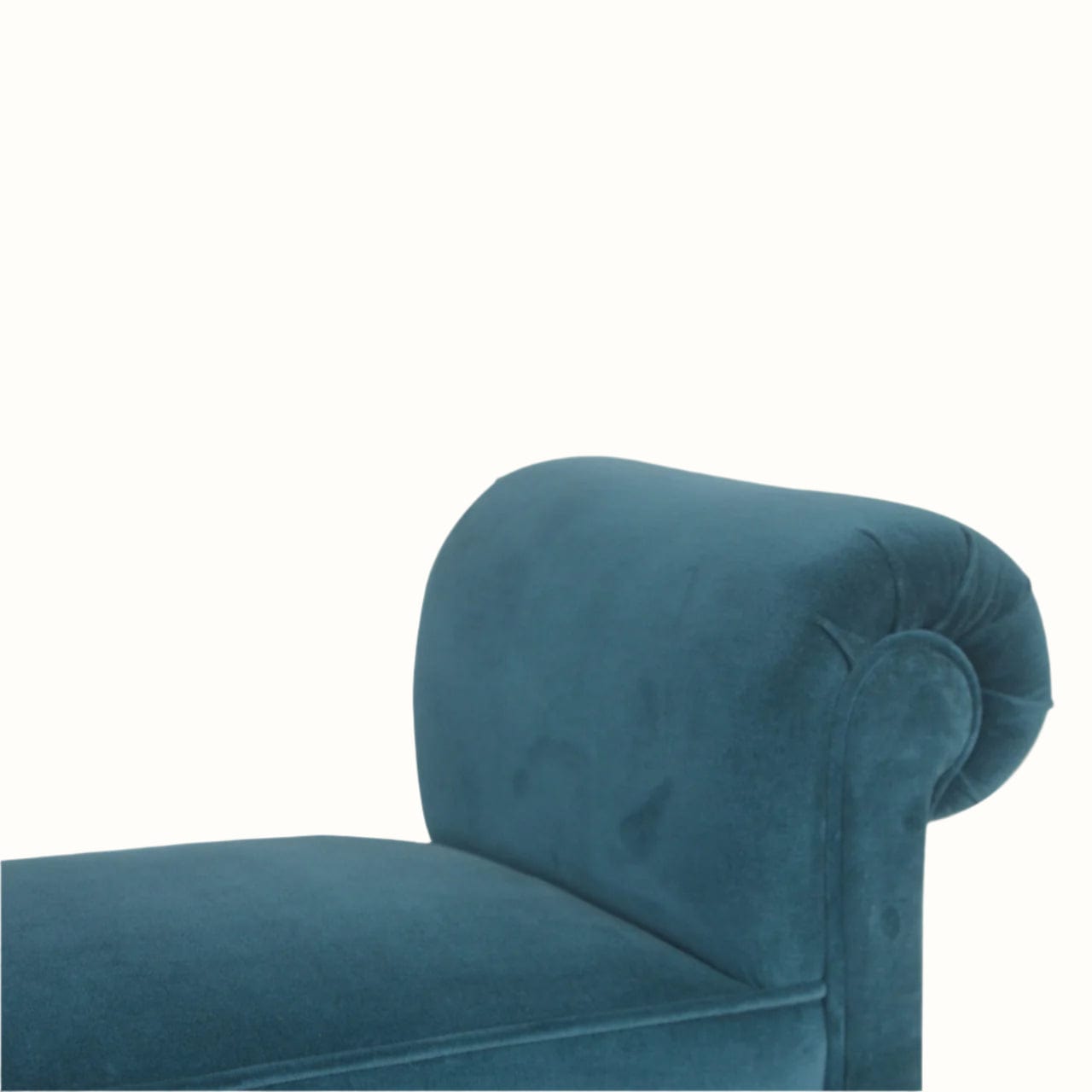 Bokel Home Bench Mineo Velvet Bench - Teal/Walnut