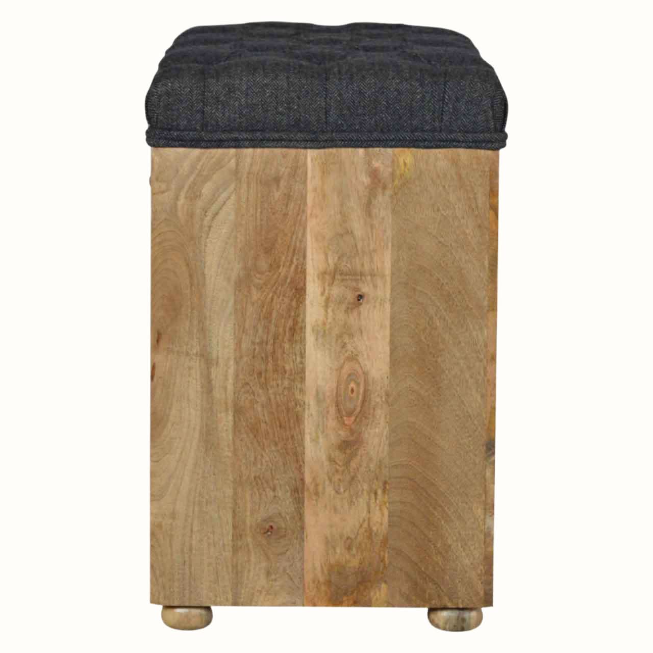 Bokel Home Bench Oliver Shoe Storage Bench, Medium - Black Tweed/Natural