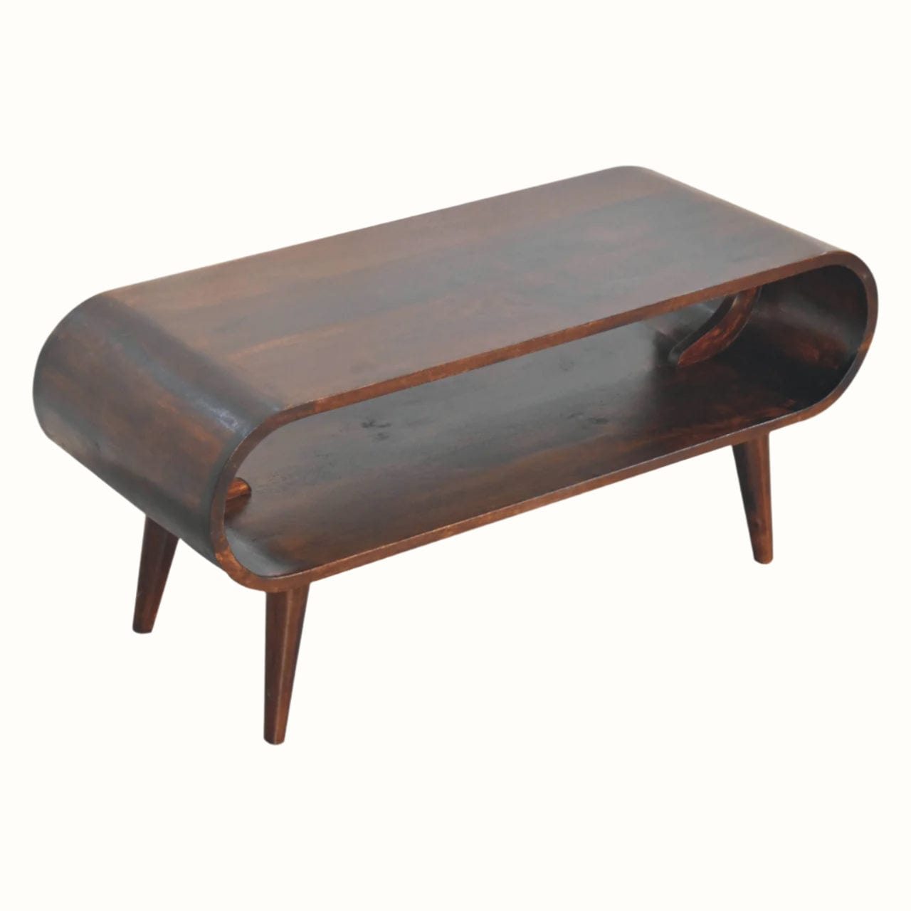 Bokel Home Coffee Tables Laurie Open Coffee Table, Medium - Light Walnut