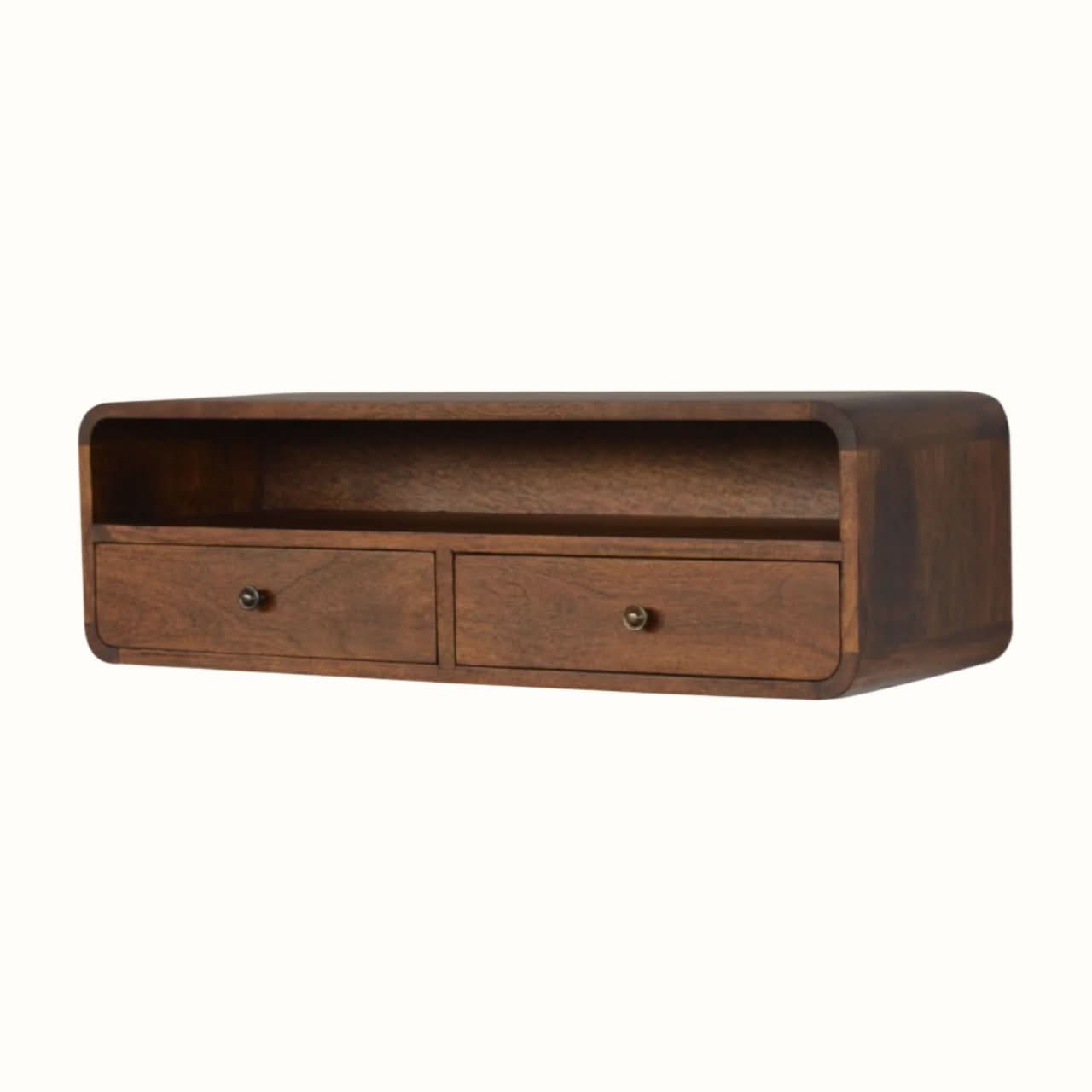 Bokel Home Console Tables Hamade Open Wall-Mounted Console Table - Chestnut