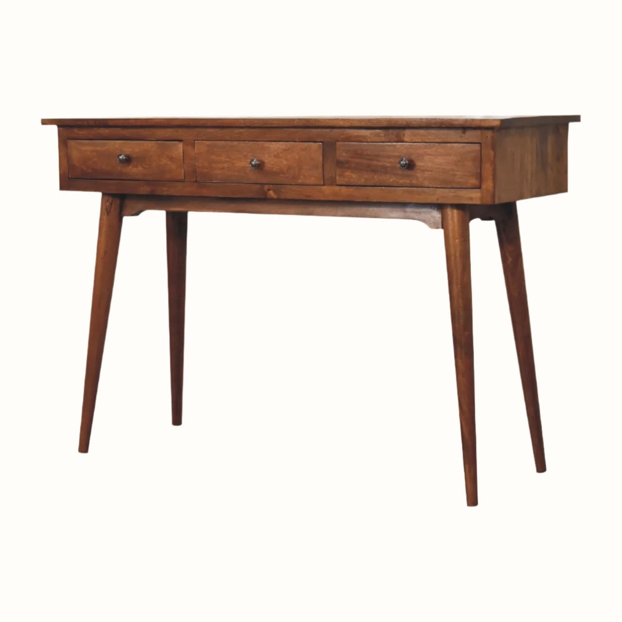 Bokel Home Console Tables Nilson 3 Drawer Console Table, Large - Chestnut