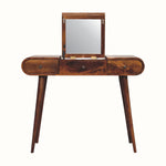 Bokel Home Dressing Tables Merrill Dressing Table with Foldable Mirror, Medium - Chestnut