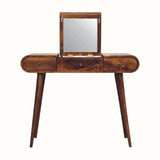 Bokel Home Dressing Tables Merrill Dressing Table with Foldable Mirror, Medium - Chestnut
