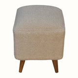 Bokel Home Footstools Boren Cream Bouclé Cube Footstool