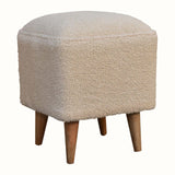 Bokel Home Footstools Boren Cream Bouclé Cube Footstool