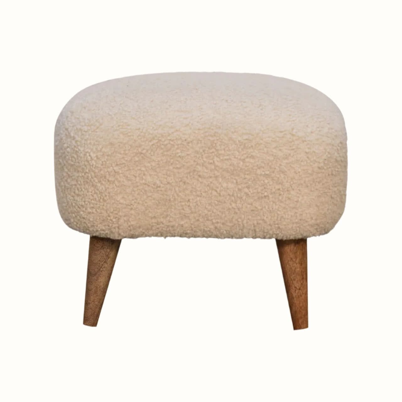Bokel Home Footstools Boren Cream Bouclé Footstool