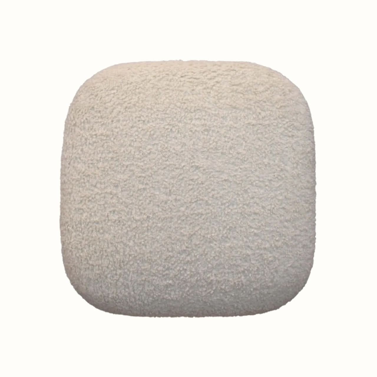 Bokel Home Footstools Boren Cream Bouclé Footstool
