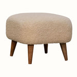 Bokel Home Footstools Boren Cream Bouclé Footstool