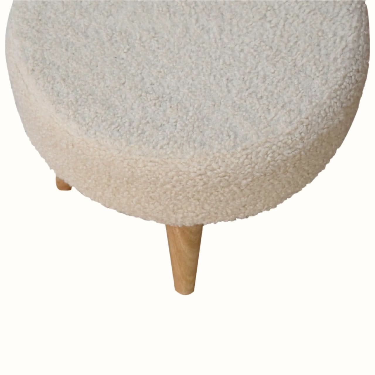Bokel Home Footstools Boren Cream Boucle Mini Footstool