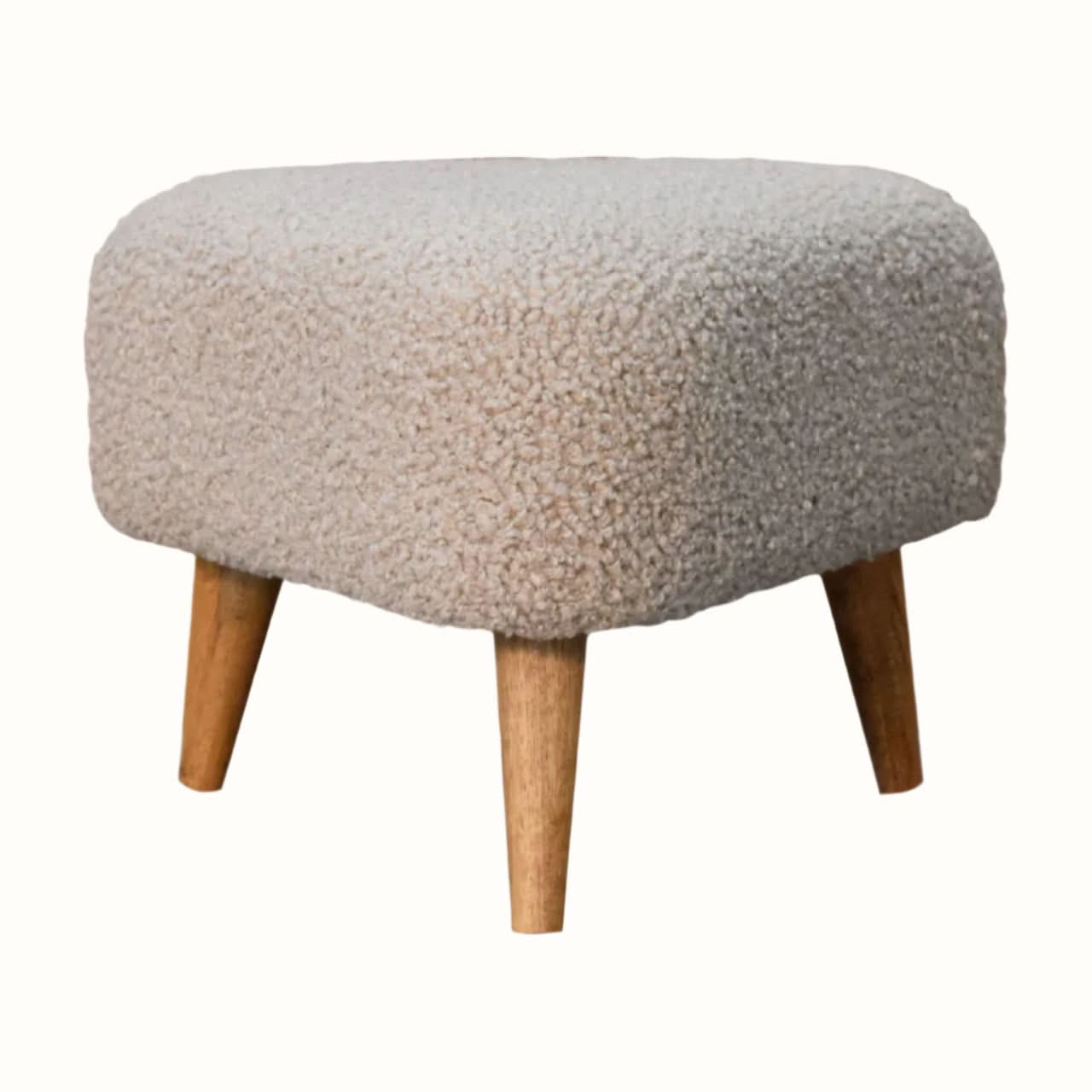 Bokel Home Footstools Boren Small Triangle Footstool - Oat Boucle/Natural