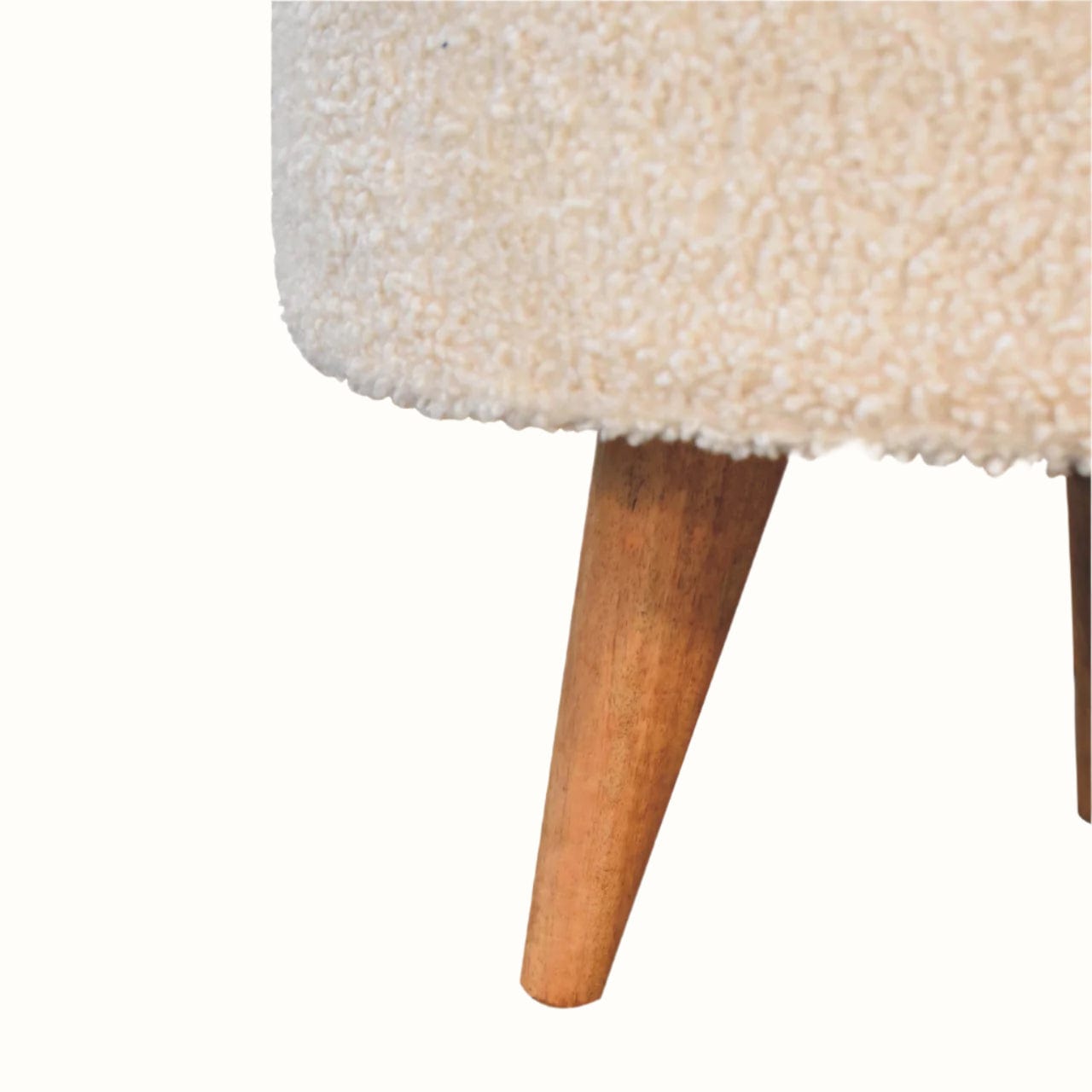 Bokel Home Footstools Button Bouclé Footstool - Cream/Natural