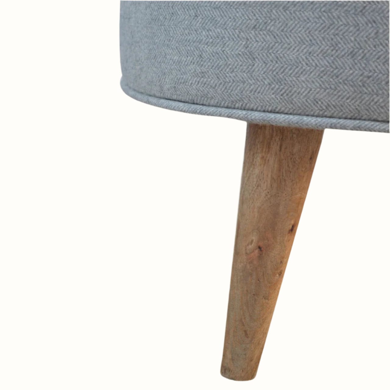 Bokel Home Footstools Button Tweed Footstool - Grey/Natural