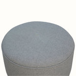 Bokel Home Footstools Button Tweed Footstool - Grey/Natural