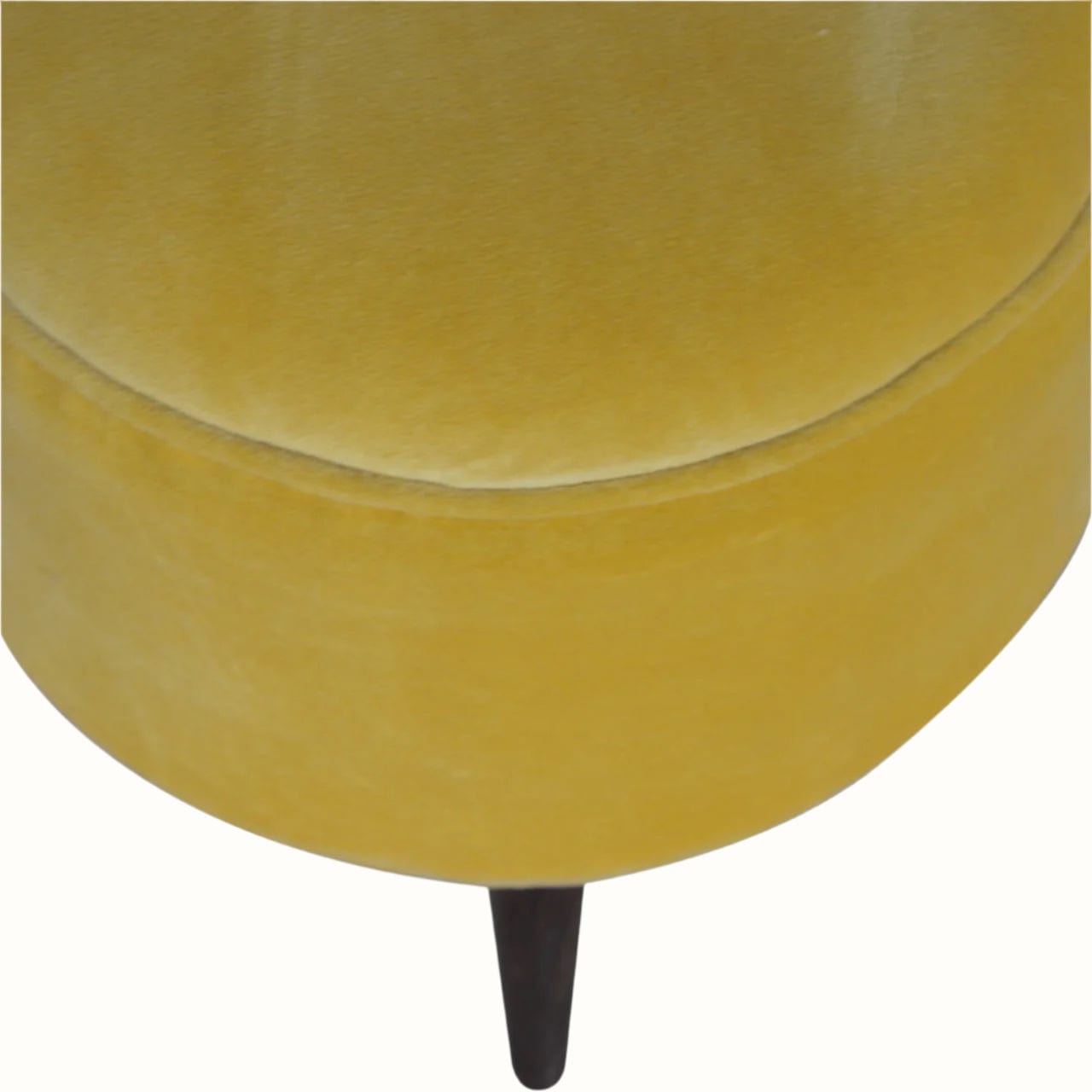 Bokel Home Footstools Button Velvet Footstool - Mustard/Walnut