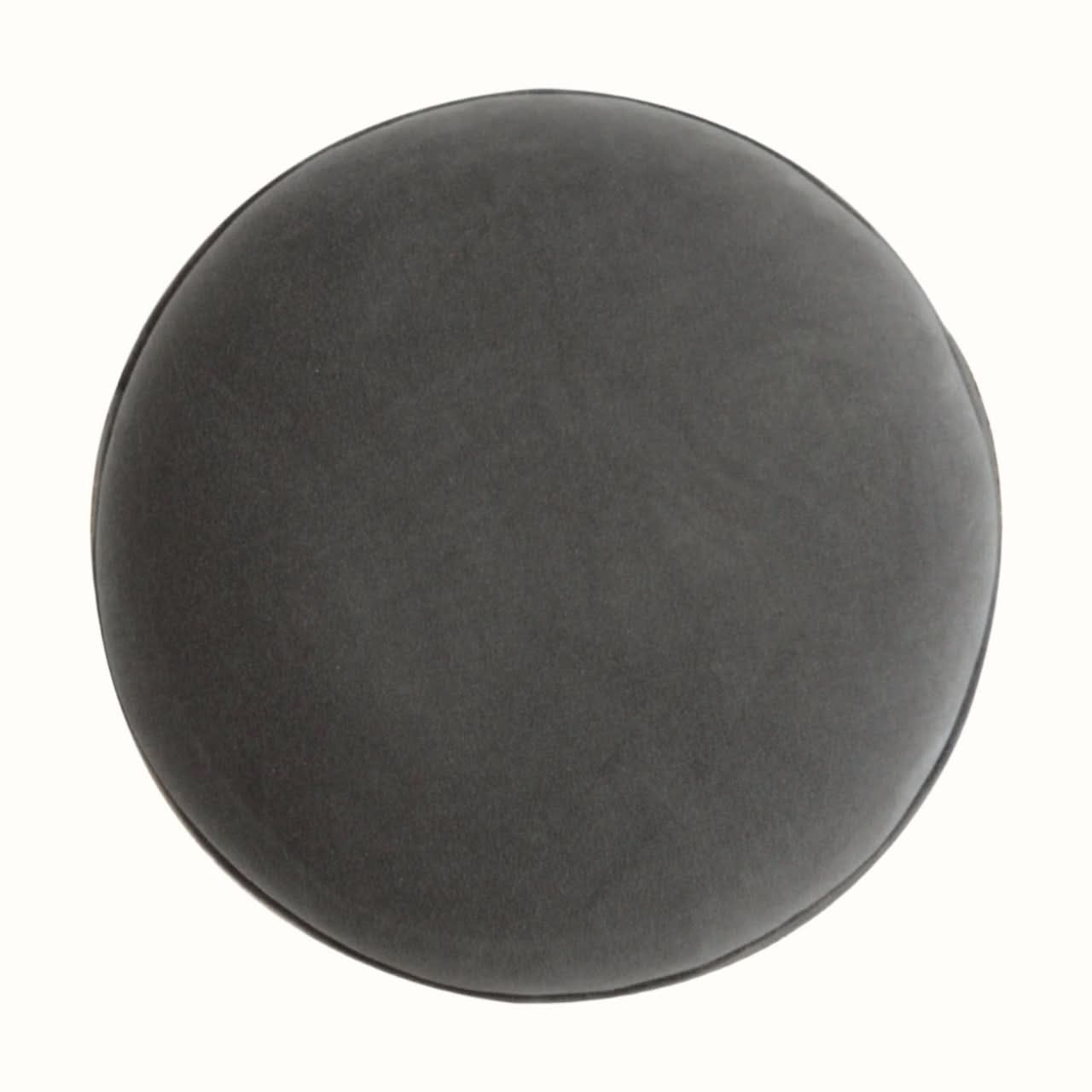 Bokel Home Footstools Button Velvet Footstool - Stone Grey/Walnut