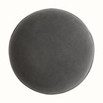 Bokel Home Footstools Button Velvet Footstool - Stone Grey/Walnut