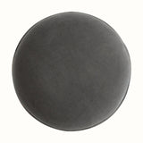 Bokel Home Footstools Button Velvet Footstool - Stone Grey/Walnut