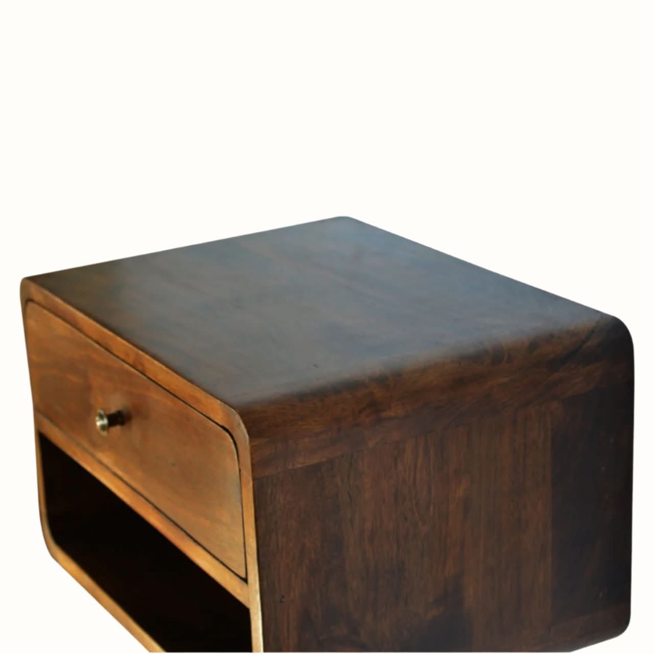 Bokel Home Hamade Open Wall-Mounted Bedside Table, Medium - Chestnut