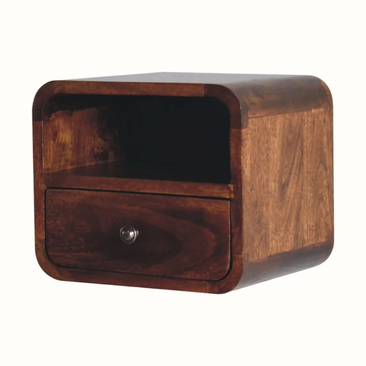 Bokel Home Hamade Wall-Mounted Bedside Table, Small - Chestnut