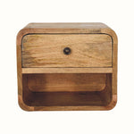 Bokel Home Hamade Open Wall-Mounted Bedside Table, Small - Natural