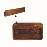 Bokel Home Hamade Wall-Mounted Bedside Table, Medium - Chestnut