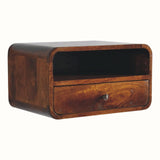 Bokel Home Hamade Wall-Mounted Bedside Table, Medium - Chestnut