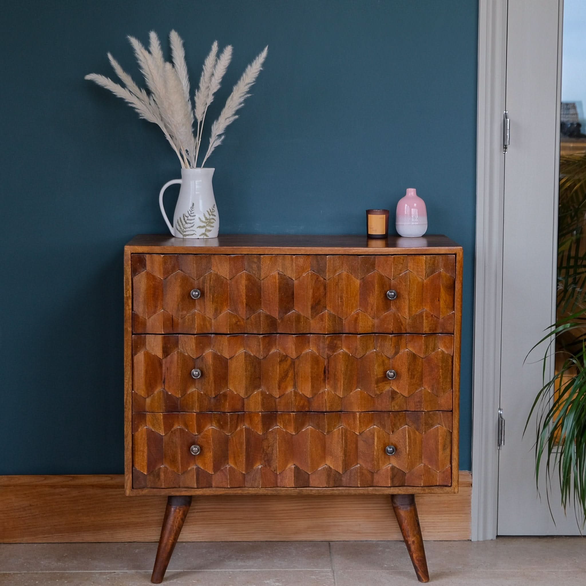 Bokel Home Marina Chest of Drawers, Small - Chestnut