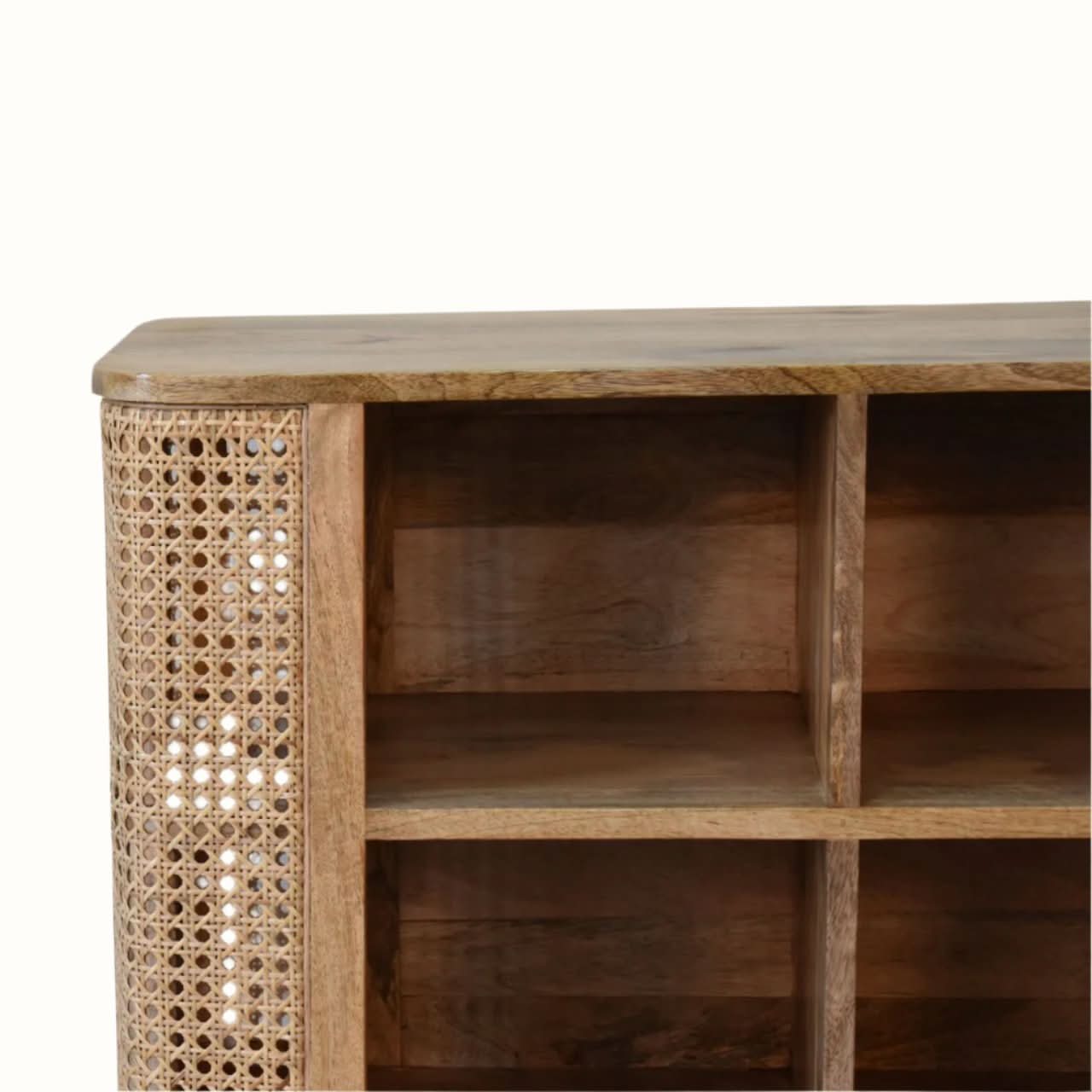 Bokel Home Seeley Cane Open Cabinet, 4 Shelves - Natural