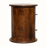 Bokel Home Side Tables Holt 2 Drawer Drum Side Table, Small - Chestnut