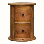 Bokel Home Side Tables Holt 2 Drawer Drum Side Table, Small - Natural