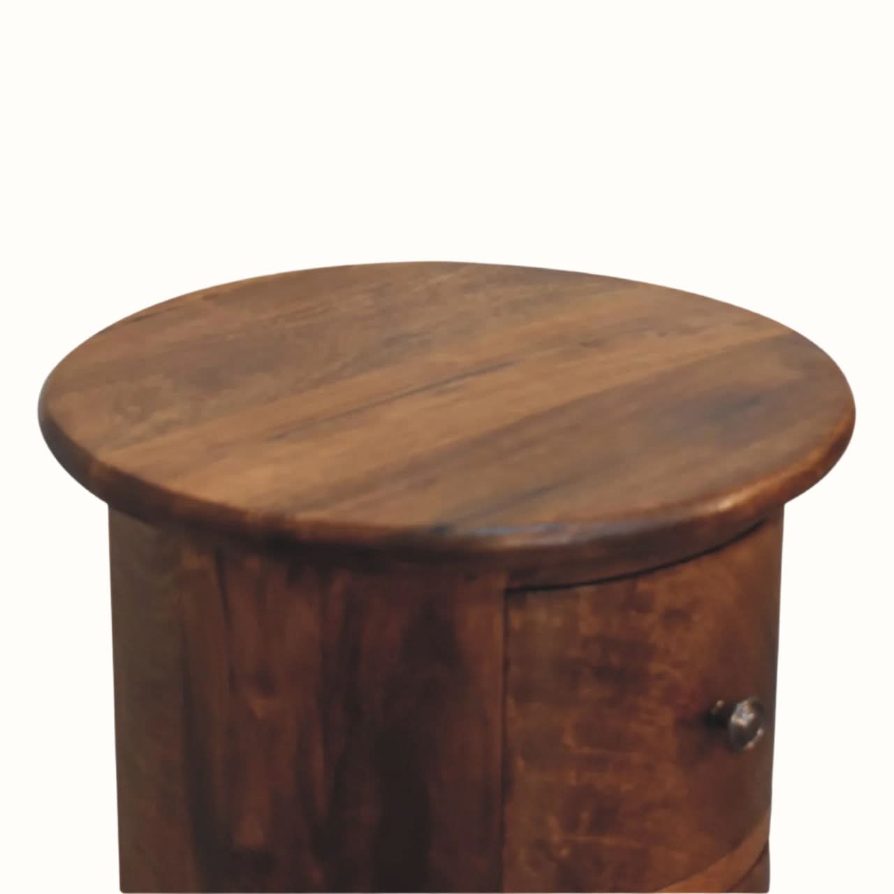Bokel Home Side Tables Holt 3 Drawer Drum Side Table, Small - Chestnut