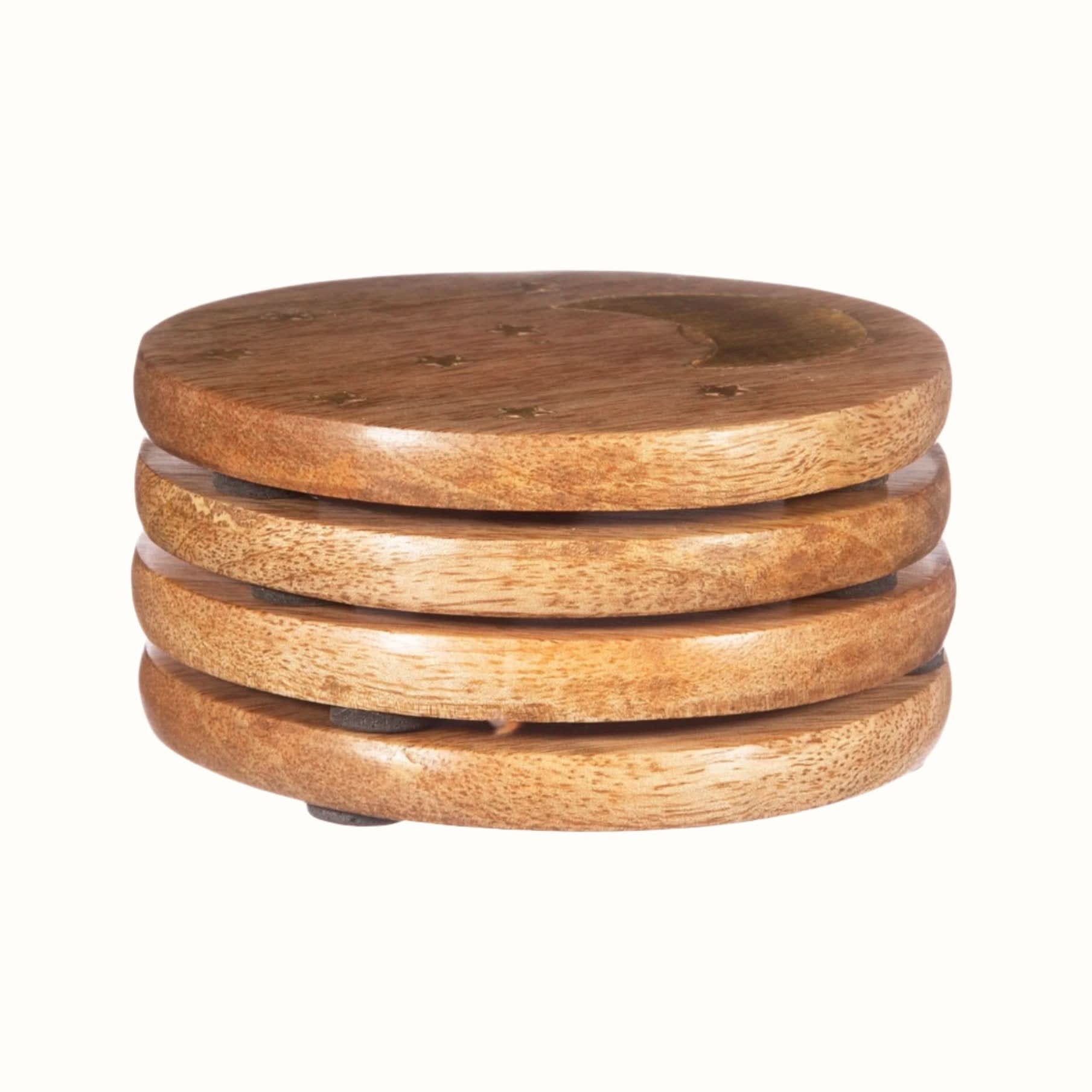 Sass & Belle Coasters Wooden Crescent Coasters - Set of 4