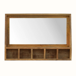 Albo Wall Mirror with Open Storage - Natural