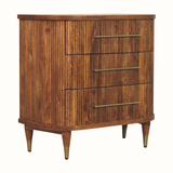 Astrid Ribbed 3 Drawer Chest, Medium - Amber Oak
