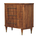 Astrid Ribbed 3 Drawer Chest, Medium - Amber Oak
