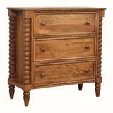 Arlen Spindle Chest of 3 Drawers - Amber Oak