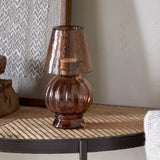 Adesola Glass Tealight Holder Lamp - Amber