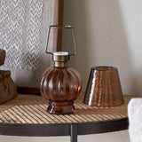 Adesola Glass Tealight Holder Lamp - Amber