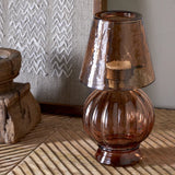 Adesola Glass Tealight Holder Lamp - Amber