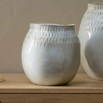 Anjuna Reactive Glaze Ceramic Vase, Small - Off White