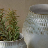 Anjuna Reactive Glaze Ceramic Vase, Small - Off White