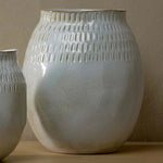 Anjuna Reactive Glaze Ceramic Vase, Small - Off White