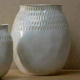 Anjuna Reactive Glaze Ceramic Vase, Small - Off White