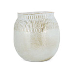 Anjuna Reactive Glaze Ceramic Vase, Small - Off White