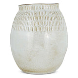 Anjuna Reactive Glaze Ceramic Vase, Large - Off White