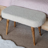 Boren Cream Boucle Bench - Natural