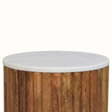 Nova Marble Side Table, Small - Golden Teak
